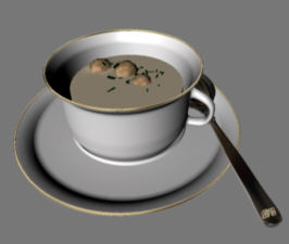 eine Leberknödel-Rahm-Suppe ;o)